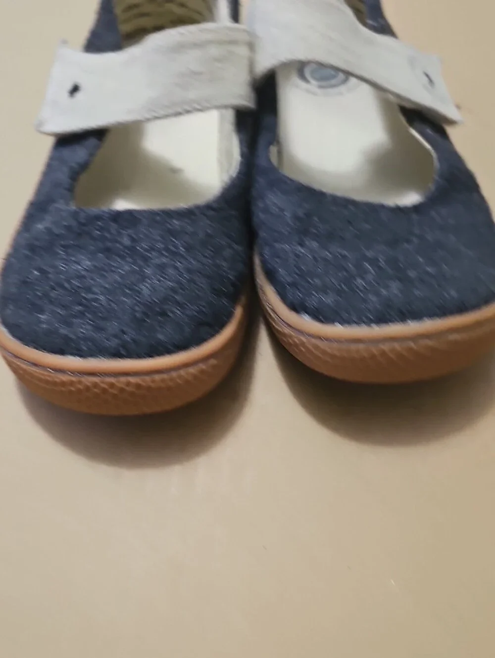 Livie & Luca Navy Mary Jane with Cream Strap and Tan Sole